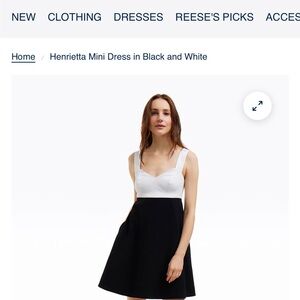 Draper James Henrietta Black and White Mini Dress, size 6